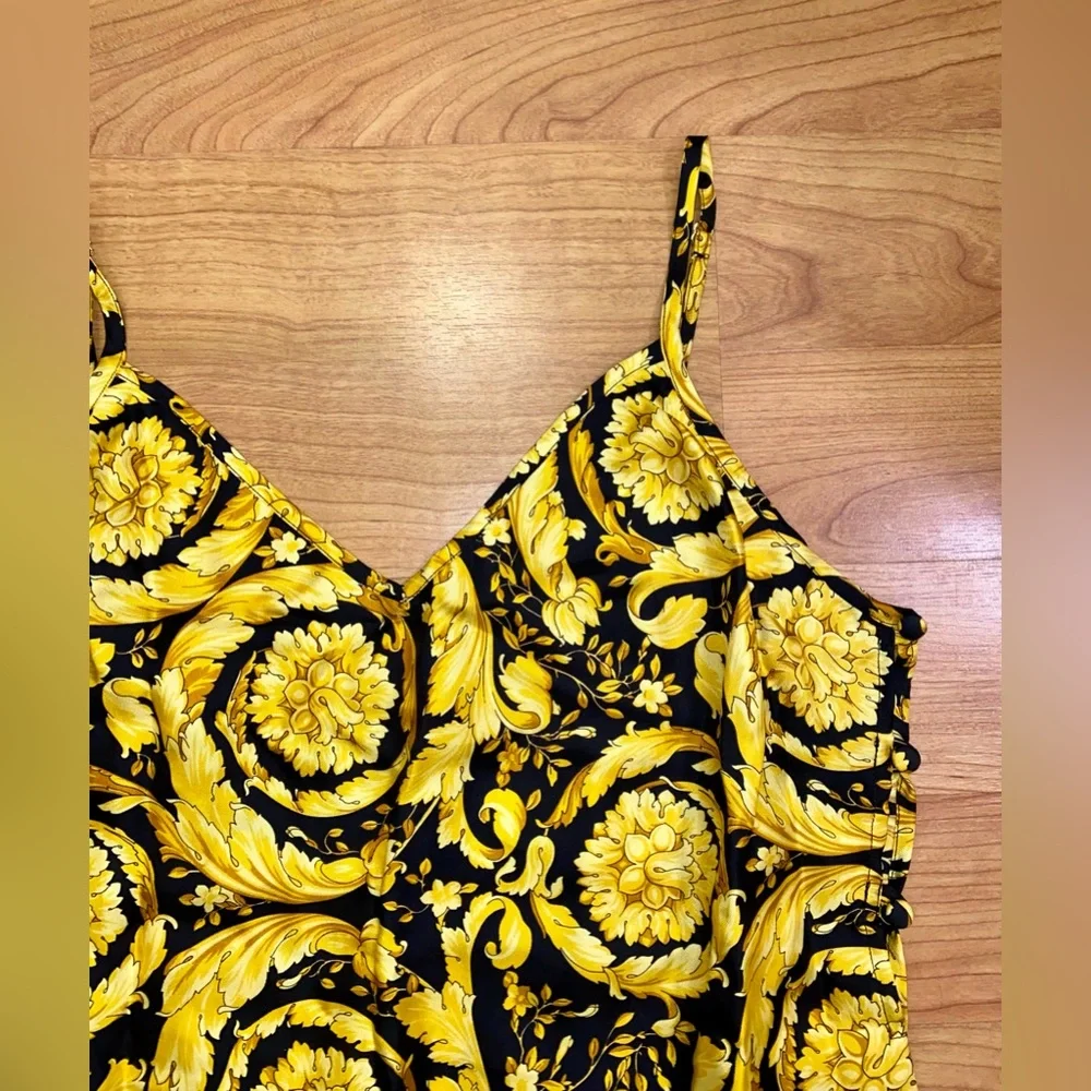 Versace Barocco Silk Pajama Slip Medium